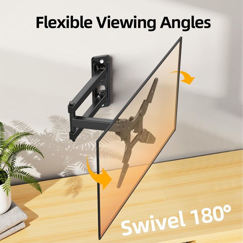 IWORKBOARD 32+ 40 inch Full Motion TV Wall Mount for 13-43" TVs & Monitor, 360° Rotating Small TV Mount Bracket, Articulating Swivel Tilting Extension, Max VESA 200x200mm, Single Studs, 55 lbs - Image 2